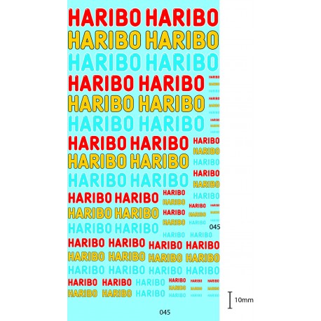 DECALCOMANIES HARIBO TEXTE