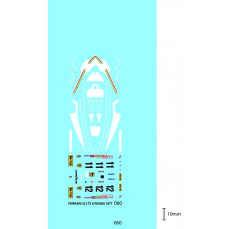 DECALCOMANIES FERRARI 312T2 6 ROUES  1/43