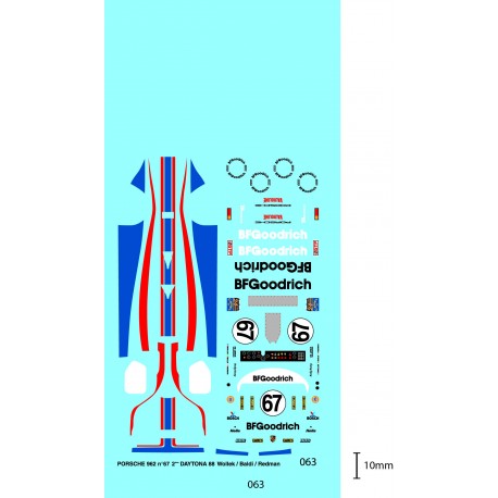 DECALCOMANIES¨PORSCHE 962 N°57 DAYTONA 1988 1/43