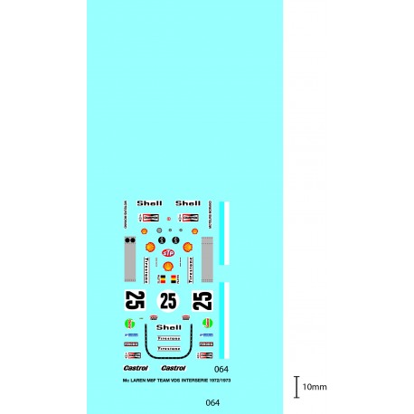 DECALCOMANIES Mc LAREN M8F TEAM VDS 1972 1973 1/43