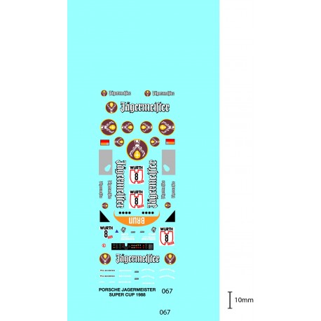 DECALCOMANIES PORSCHE JAGERMEISTER SUPER CUP 1988 1/43