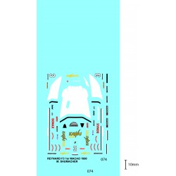 DECALCOMANIES REYNARD F3 N°3 1er MACAO 1990 1/43        