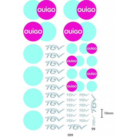 DECALCOMANIES  TGV OUIGO  1/87 + 1/160